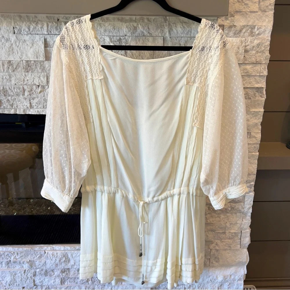 Free people Jeanine off white tunic dress, size Small P - Picture 4 of 12